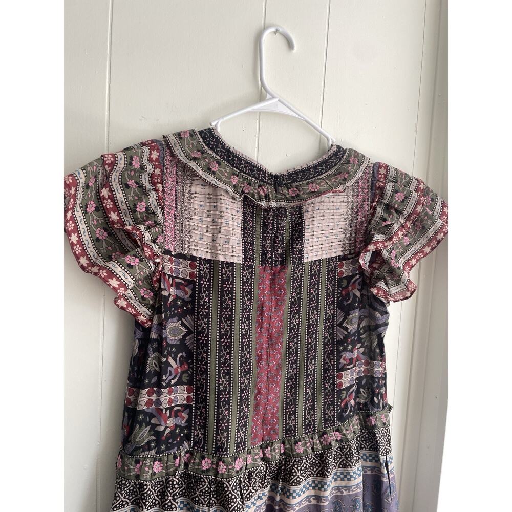 Sea New York Brooke Border Flutter Sleeve Dress Size M Boho Hippie - Picture 9 of 9
